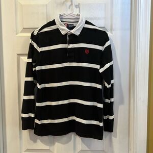 Youth boys Chaps collared black/white polo size large (14/16).